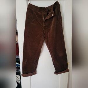 Uniqlo brown corduroy pleated trousers